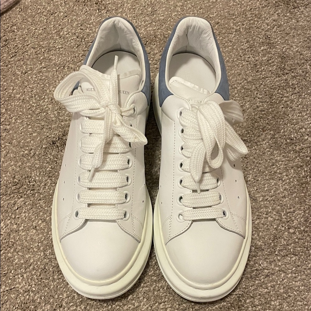 Alexander McQueen Women's Oversized Embossed Logo Colorblocked Suede Sneakers 40
